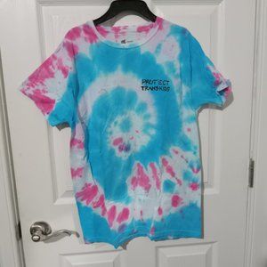 Protect Trans Kids Tie-Dye Trans Flag Colors Shirt
